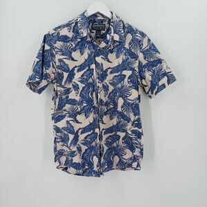 American Rag Hawaiian Short Sleeve Shirt Mens M Blue Floral Resortwear Aesthetic